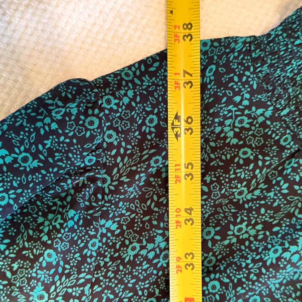 J. CREW Green & Black Floral Long Sleeve Knee Length Dress - Picture 14 of 14
